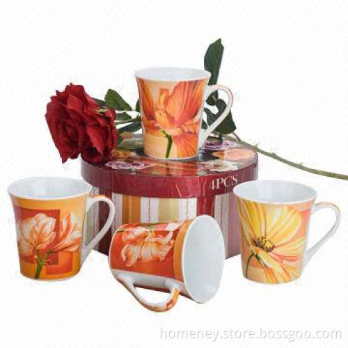 New bone mugs, used for gifts available, dishwasher, customized designs are accepted